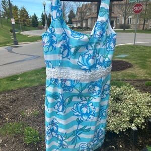 Lilly Pulitzer Blue and White Floral Dress